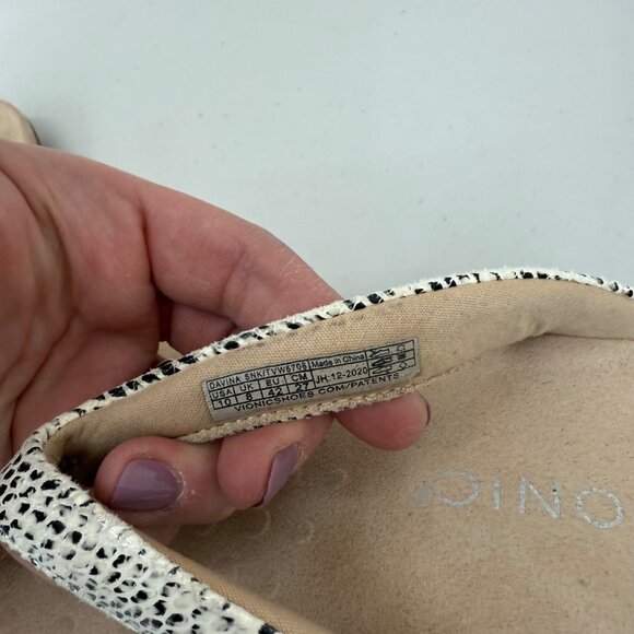 Vionic Davina Snake Skin Flip Flop Thong Sandals Toe Post Shoes Womens size 10 - Picture 5 of 8